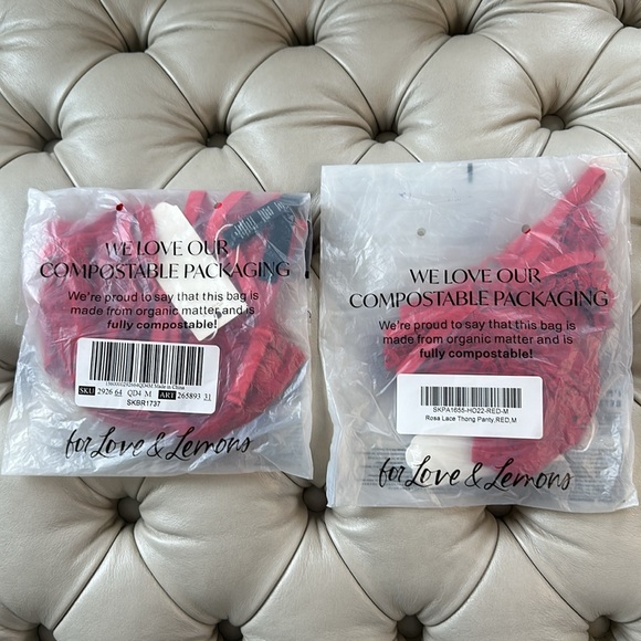 ❤️NWT For Love & Lemons Valentines Day Rosa Lace Red Heart Bra & Panty Set M❤️ - Picture 15 of 16